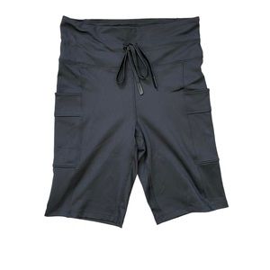 Black Adjustable Biker Shorts